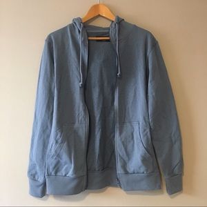 Dusty Blue Zip-Up Hoodie